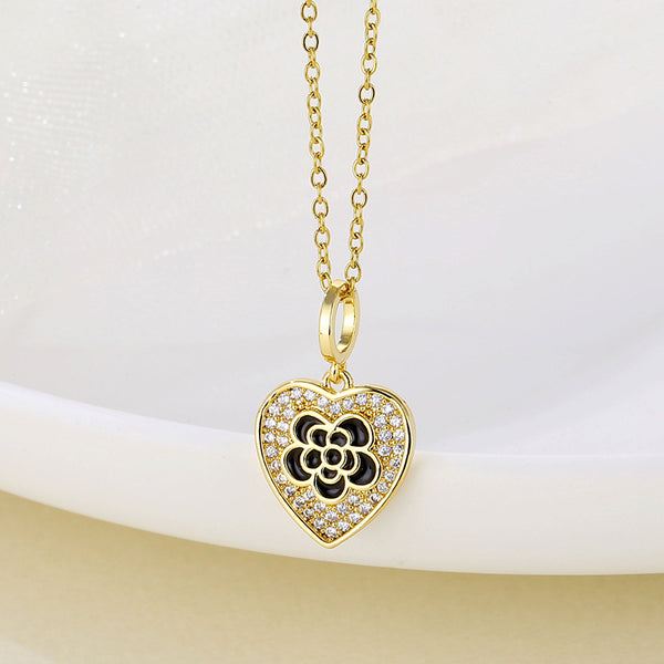 Women Minimalist Geometric Metal Heart Stainless Steel Electroplating Necklaces