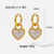 IG Style Heart Circle Geometric Stainless Steel 18K Gold Plated Earrings