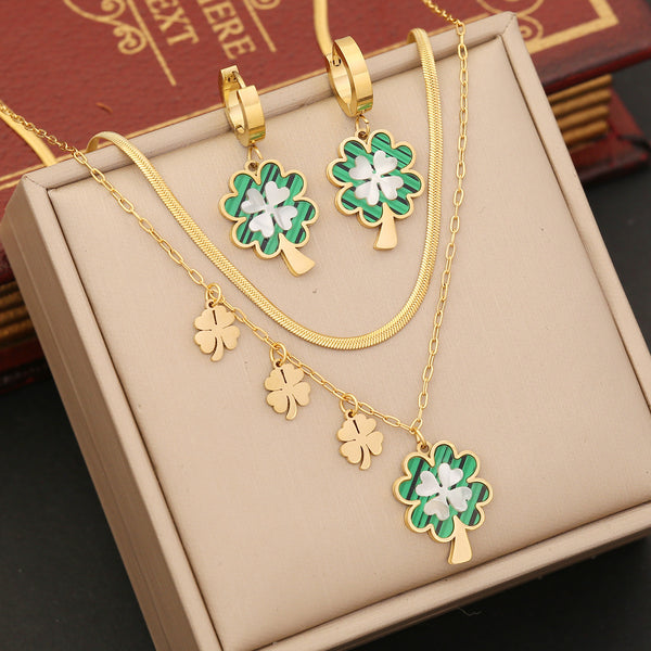 Fashion Flower Stainless Steel Electroplating Necklaces