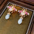 Medieval Bee Geometric Chinese Zodiac Animal Alloy Diamond Inlay Earrings