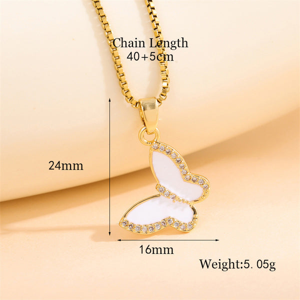 Minimalist Butterfly Stainless Steel Electroplating Necklaces