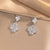 Moderate Luxury Flower Copper Diamond Inlay Stud Earrings