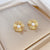 Korean Cosmos Geometric Titanium Steel Electroplating Earrings