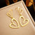 Fashion Heart Stainless Steel Electroplating Earrings