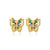 Luxurious Butterfly Chinese Zodiac Animal Copper Diamond Inlay Earrings