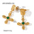 IG Style Cross Geometric Stainless Steel 18K Gold Plated Earrings