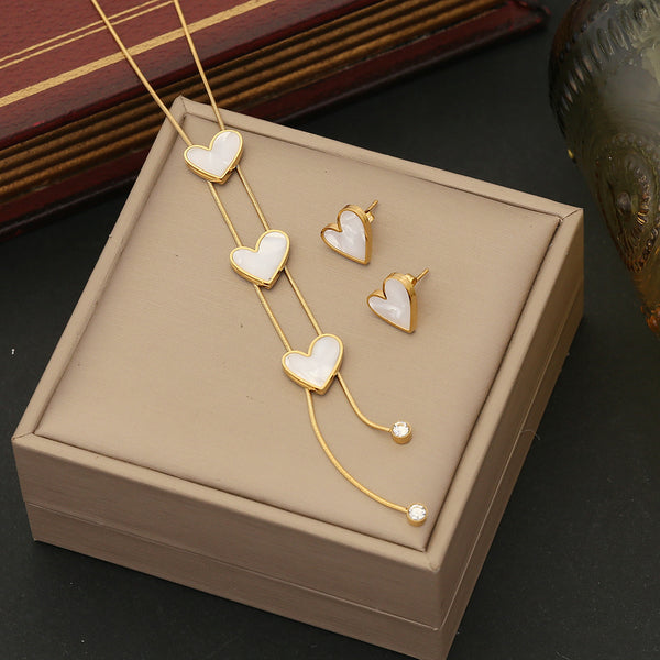 Fashion Heart Stainless Steel Electroplating Necklaces