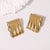 Stripe Quadrilateral Geometric Stainless Steel Electroplating Stud Earrings