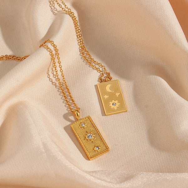 Geometric Stainless Steel 18K Gold Plated Necklaces