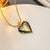 Triangle Geometric Heart Titanium Steel 18K Gold Plated Necklaces