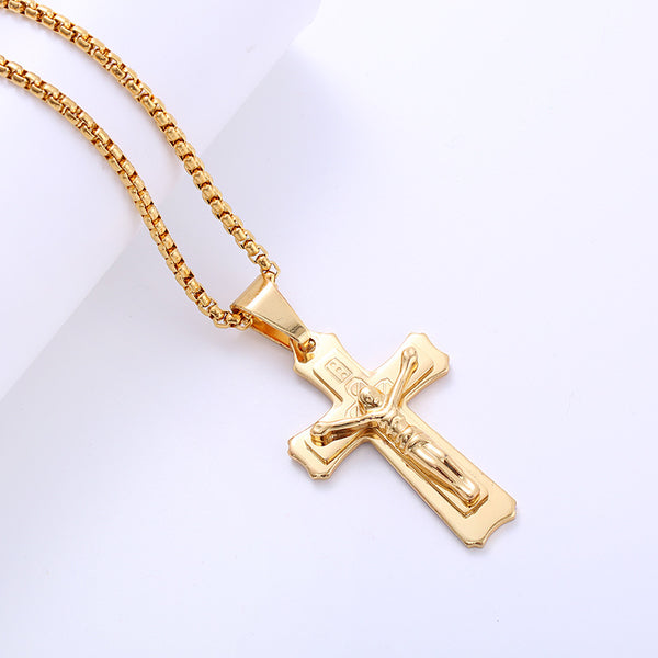 Retro Vintage Cross Stainless Steel Electroplating Pendants