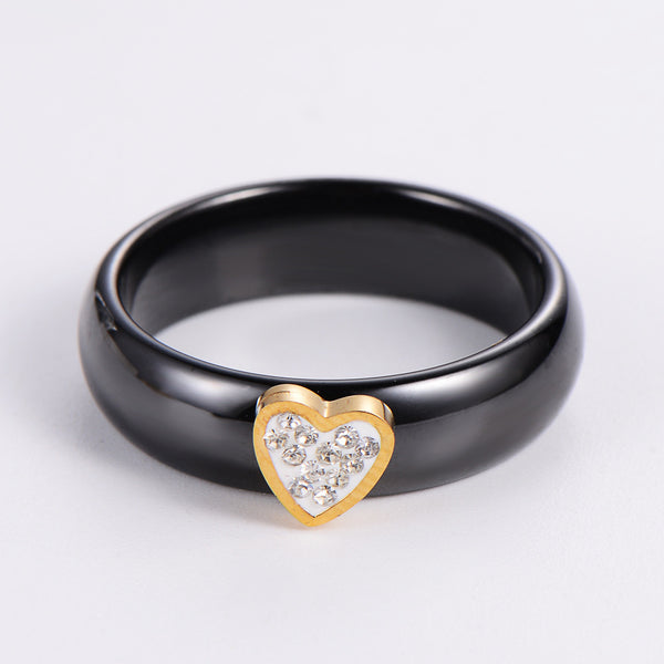 Retro Vintage Heart Stainless Steel Electroplating Rings