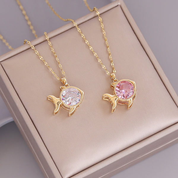 Women Animal Metal Fish Metal Electroplating Pendants