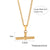 Minimalist Stripe Geometric Stainless Steel 18K Gold Plated Necklaces