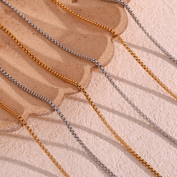 Minimalist Stripe Geometric Stainless Steel 18K Gold Plated Necklaces