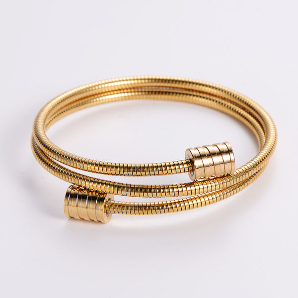 Stripe Stainless Steel Electroplating Bangles