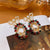 Luxurious Bowknot Bowknot Metal Zircon Inlay Earrings