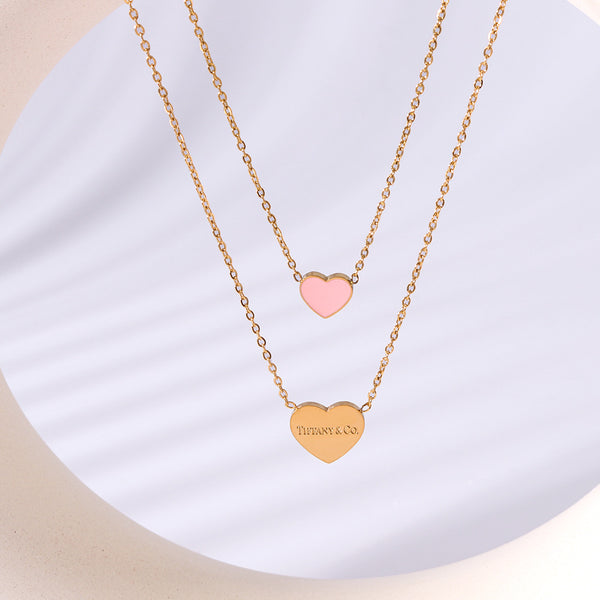 IG Style Heart Geometric Stainless Steel Electroplating Necklaces