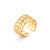 Women Fashion Stripe Geometric Stainless Steel 18K Gold Plated Rings