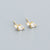 925 Sterling Silver Natural Round Geometric Silver Diamond Inlay Stud Earrings