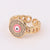 IG Style Women Diamond Metal Geometric Copper Electroplating Rings