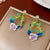 Medieval Flower Geometric Alloy Electroplating Earrings