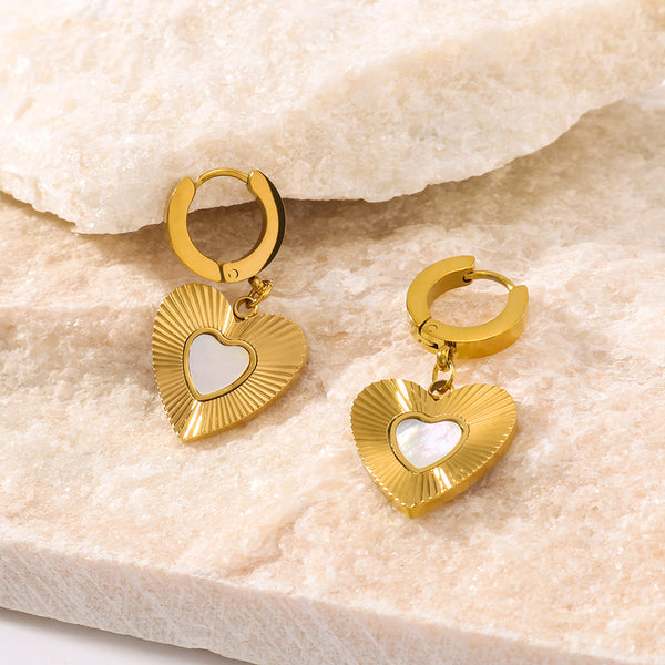 IG Style Heart Heart Geometric Stainless Steel Electroplating Earrings