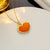 Cartoon Heart Titanium Steel 18K Gold Plated Necklaces