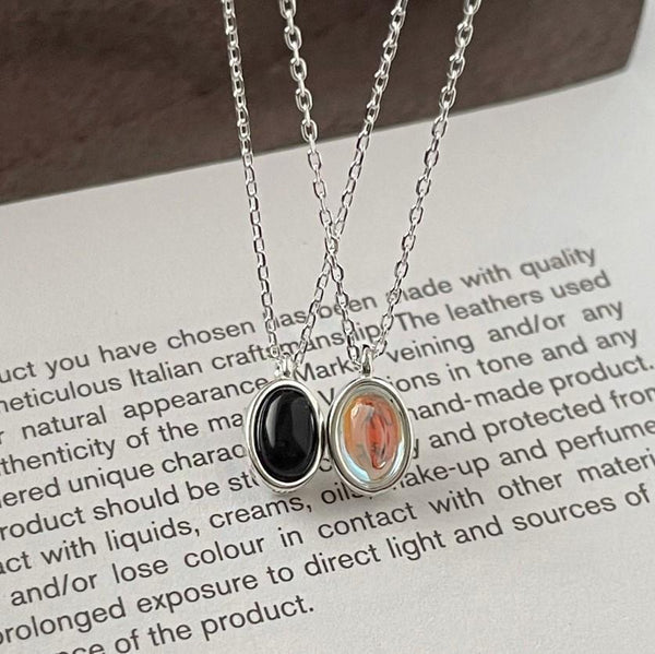 925 Sterling Silver IG Style Ellipse Silver Necklaces