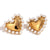 Fashion Heart Stainless Steel 18K Gold Plated Stud Earrings