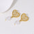 Cute Heart Stainless Steel Electroplating Stud Earrings