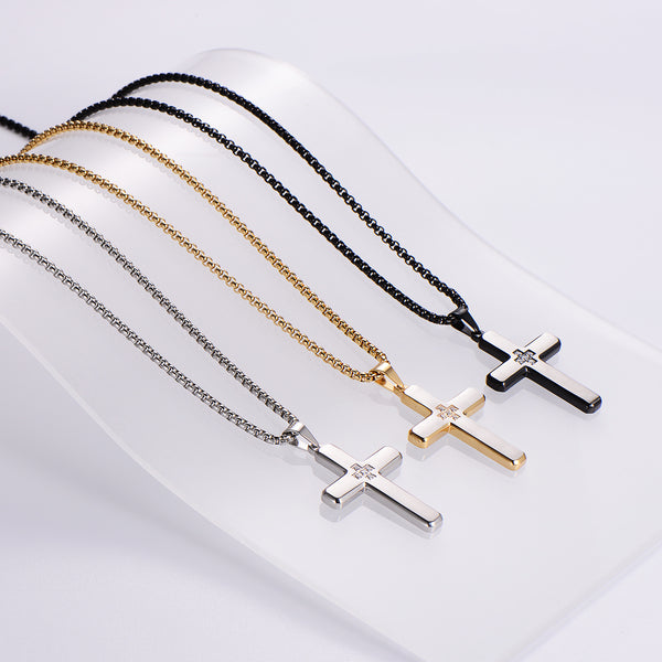 Hip Hop Cross Stainless Steel Electroplating Pendants