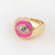 IG Style Women Diamond Metal Candy Eye Oil Dripping Rings