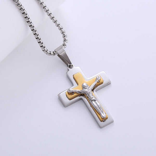 Minimalist Cross Stainless Steel Polishing Pendants