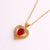 Women Heart Heart Zircon Diamond Inlay Necklaces