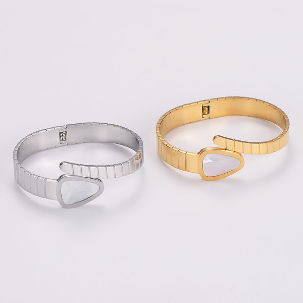 Minimalist Stripe Circle Stainless Steel Electroplating Bangles