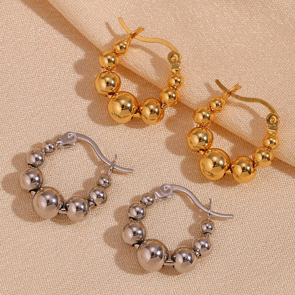 Fashion Circle Geometric Stainless Steel 18K Gold Plated Earrings