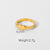 Women IG Style Circle Stainless Steel 18K Gold Plated Rings