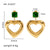 IG Style Circle Heart Tennis / Diamond Line Heart Geometric U-Shape Titanium Steel Electroplating Earrings