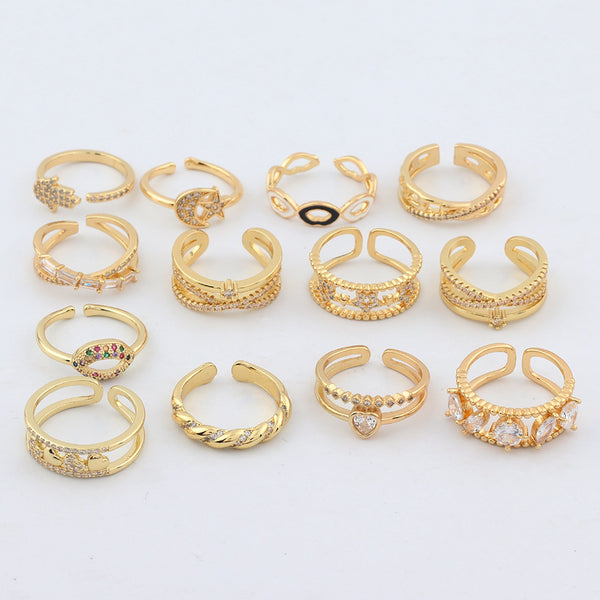 Women Metal Gold Plated Copper Rings