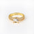 Moderate Luxury Women Fan-Shape Square Heart Circle Gold Plated Copper Rings