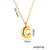 Letter Text Number Titanium Steel 18K Gold Plated Necklaces