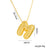 Letter Text Number Titanium Steel 18K Gold Plated Necklaces