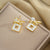 Fashion Quadrilateral Titanium Steel 18K Gold Plated Necklaces