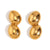 Fashion Peanut Geometric Stainless Steel 18K Gold Plated Stud Earrings