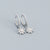 925 Sterling Silver Moderate Luxury Geometric Silver Diamond Inlay Stud Earrings