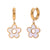 Fashion Heart Flower Stainless Steel 18K Gold Plated Earrings