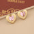 Fashion Heart Stainless Steel Electroplating Stud Earrings