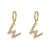 Minimalist Letter Number Text Stainless Steel 18K Gold Plated Earrings