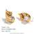 IG Style Droplet Stainless Steel 18K Gold Plated Stud Earrings